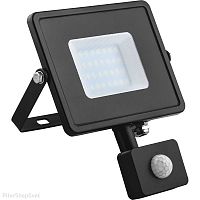 Прожектор светодиодный с датчиком движения Ultraflash 20ВТ 220В LFL-2002S C02 6500K Черный IP65 картинка 